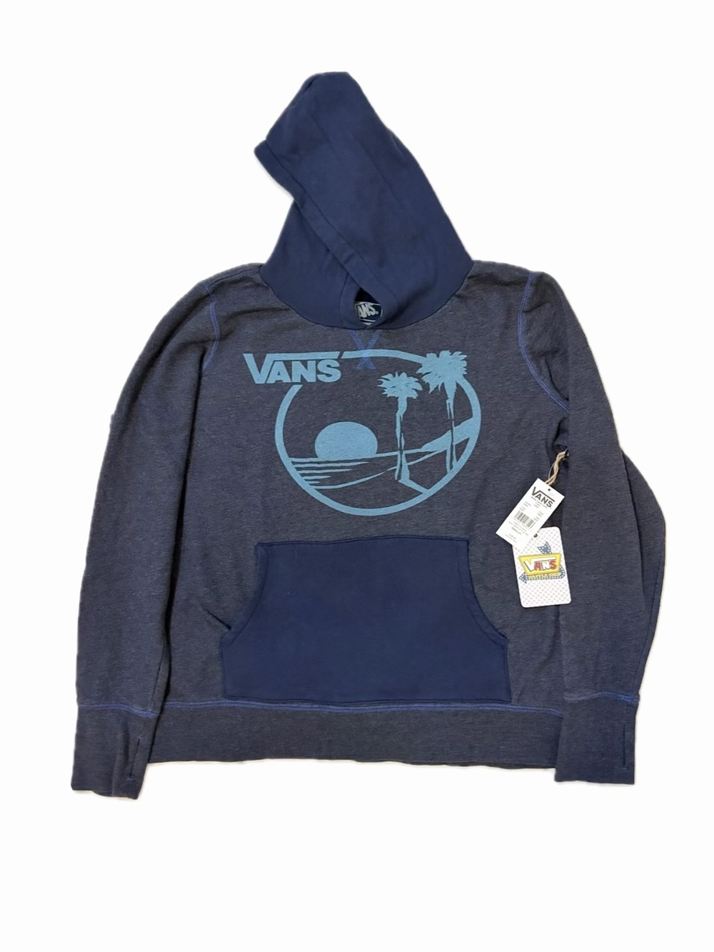VANS MSRP $95 Men’s Medium Blue Hoodie Sweatshirt Old School Graphic Classic